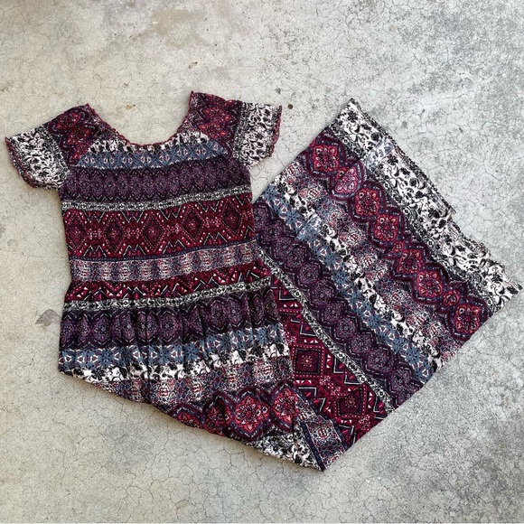 Soft Surroundings Women's Macelo Maxi Dress Size Medium Merlot Smocked Boho - Picture 7 of 8